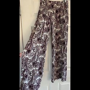 Paisley Crepe Flare Pants